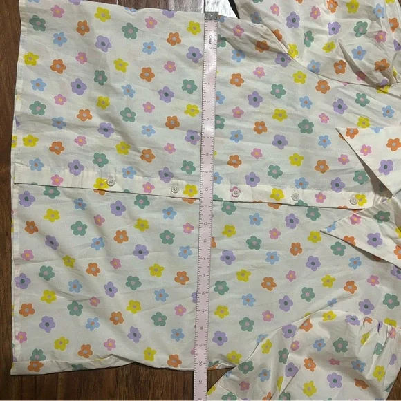 Floral Puff Sleeve Blouse - Multicolor - Picture 4 of 5